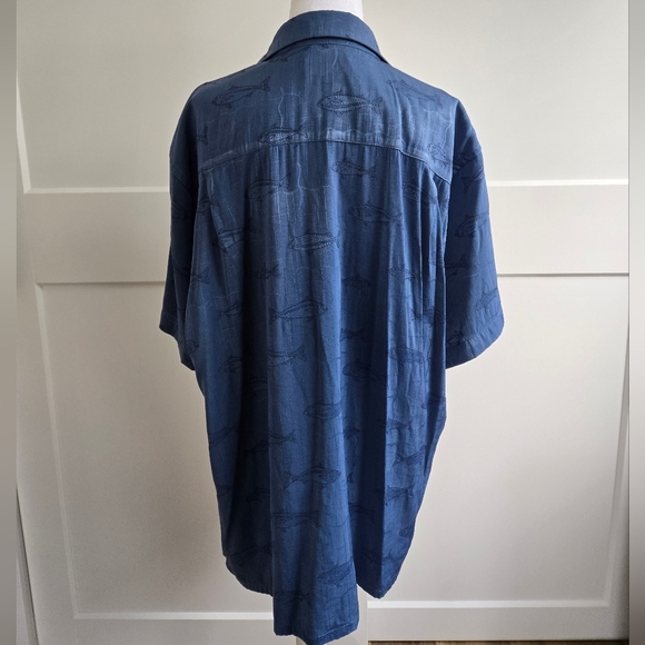 Denver Hayes Men's Classic Blue Casual Xl Shirt  Fish Theme, Fathers Day Gift! - Picture 2 of 8